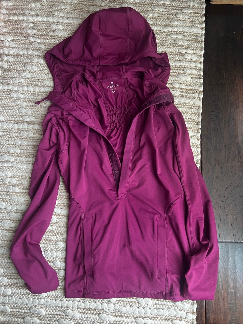 Athleta Hooded Pullover Jacket - Berry Plum